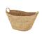 31" Brown Seagrass Handmade Woven Storage Basket with Ring Handles